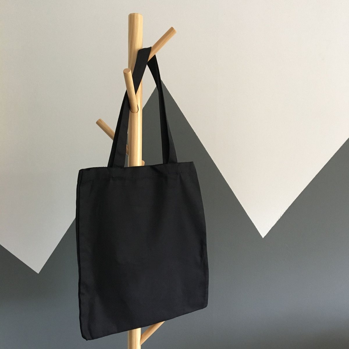 Canvas tote - black. Heavy cotton canvas, self-fabric handles, open top. Typical MOQ 300 pcs