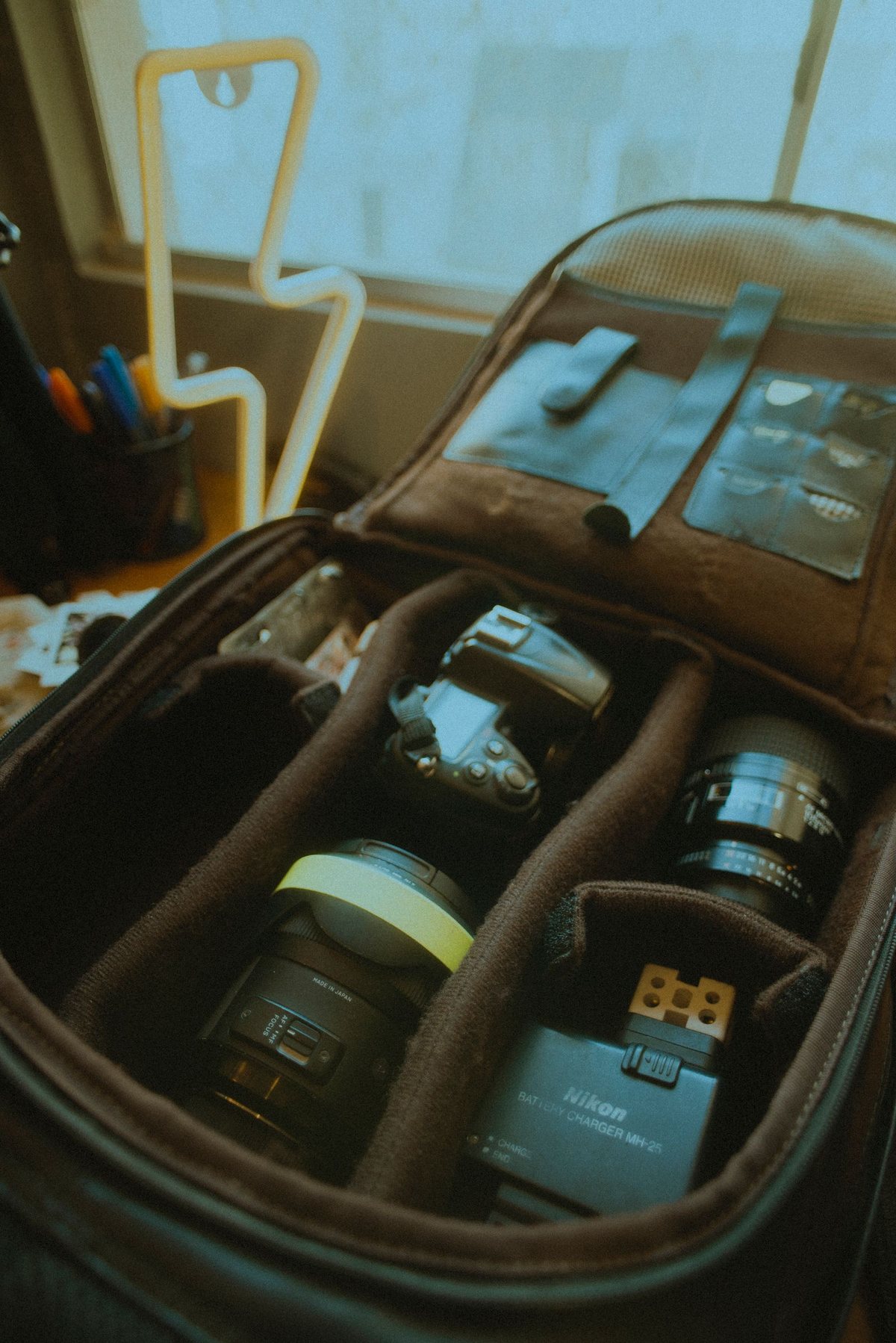 Camera insert - removable. Padded insert that lifts out and doubles as a stand-alone bag